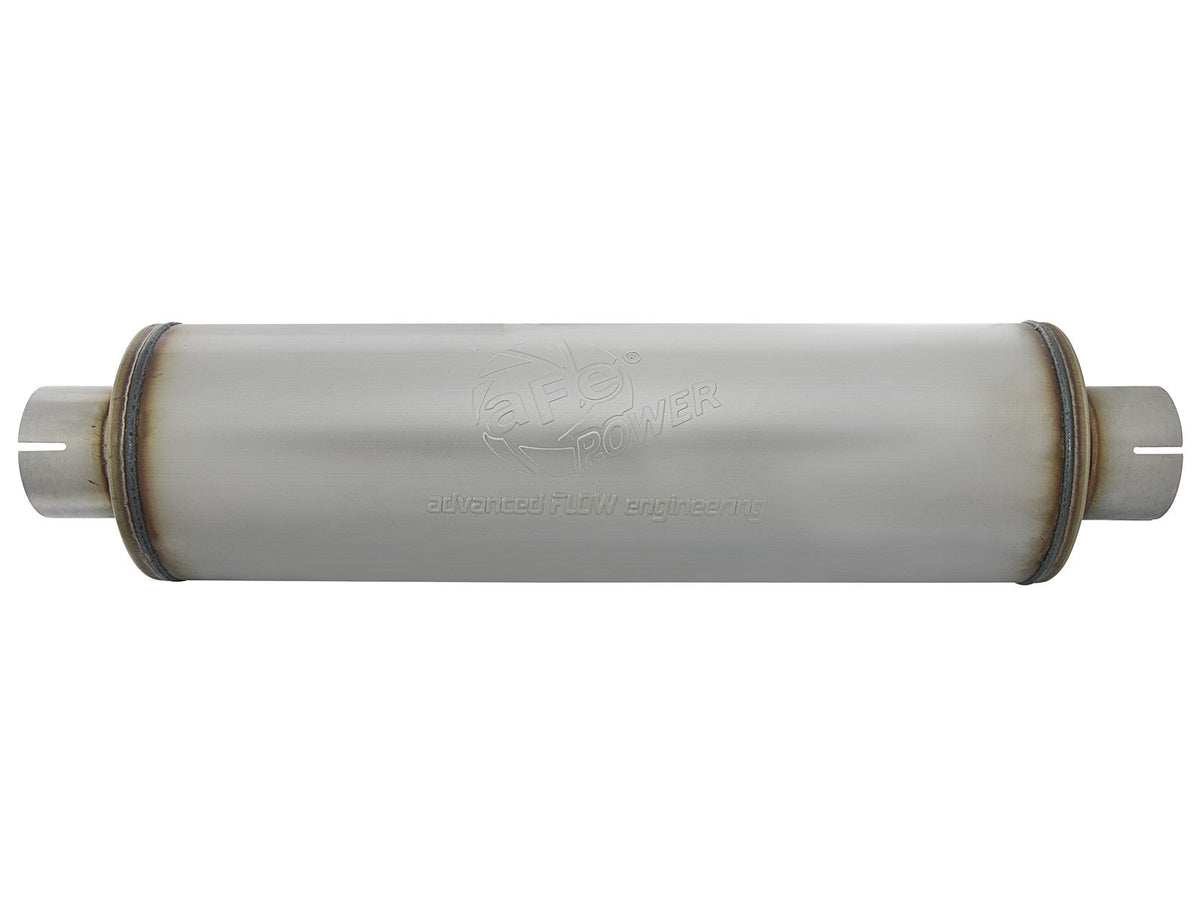 Mach Force-Xp 409 Stainless Steel Muffler 3-1/2 Inch ID Center/Center x 7 Inch Dia. x 24 Inch L - Round Body aFe Power aFe Power