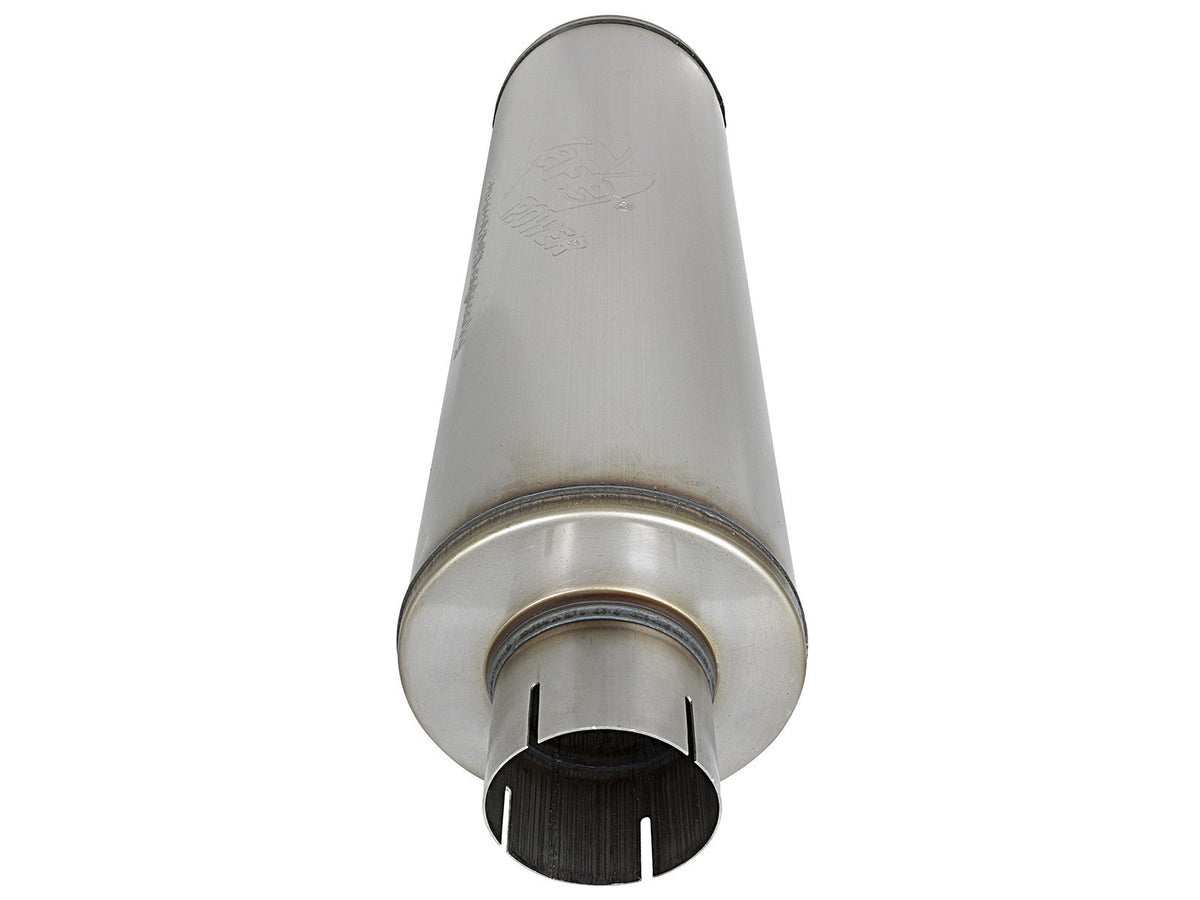 Mach Force-Xp 409 Stainless Steel Muffler 3-1/2 Inch ID Center/Center x 7 Inch Dia. x 24 Inch L - Round Body aFe Power aFe Power