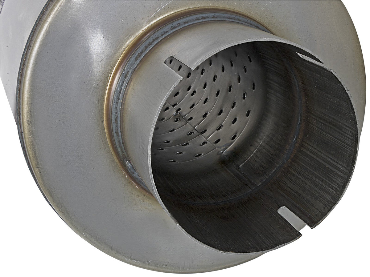 Mach Force-Xp 409 Stainless Steel Muffler 3-1/2 Inch ID Center/Center x 7 Inch Dia. x 24 Inch L - Round Body aFe Power aFe Power