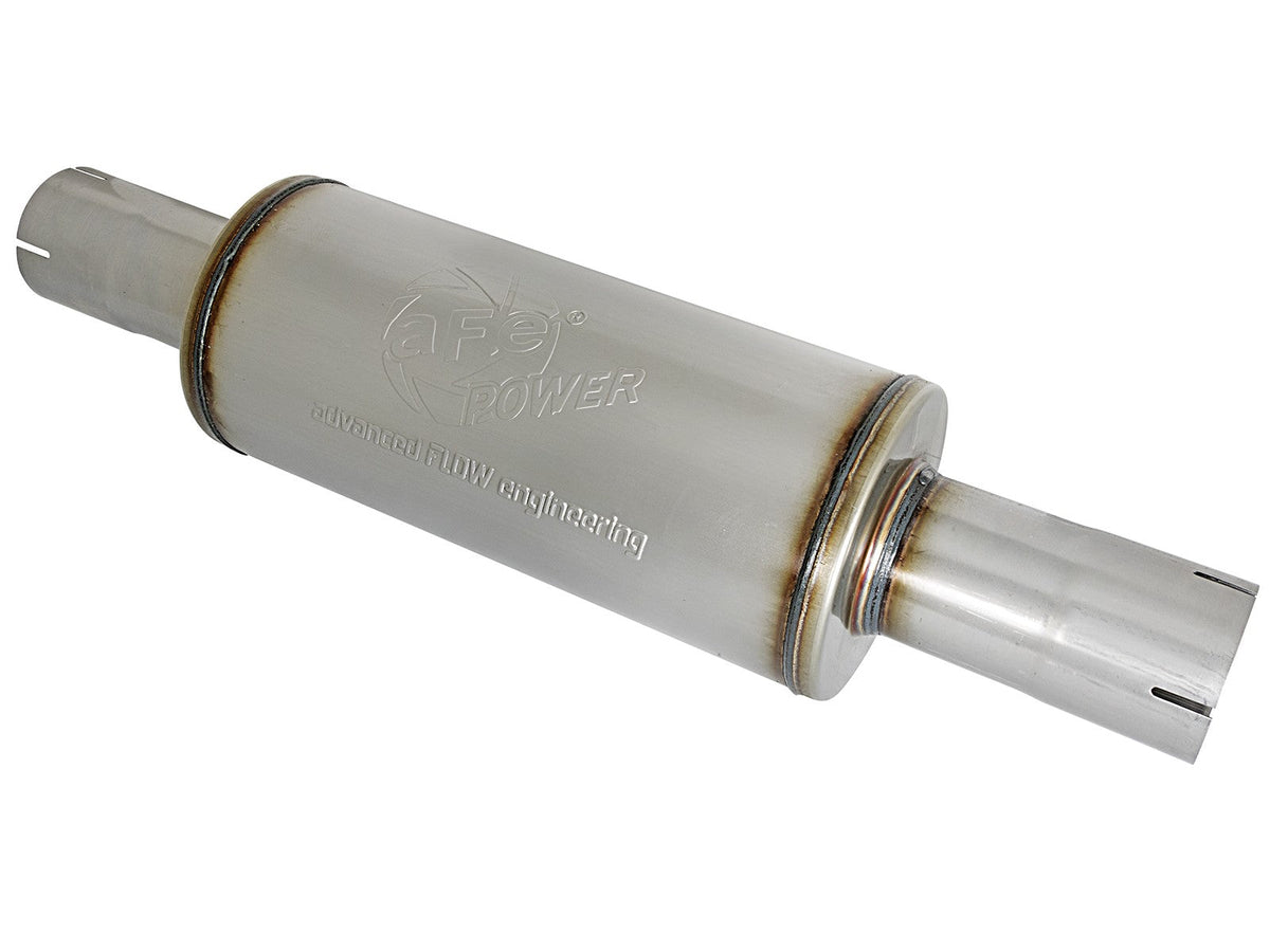 Atlas Aluminized Steel Muffler 3-1/2 Inch ID Center/Center x 7 Inch Dia. X 16 Inch L - Round Body aFe Power aFe Power