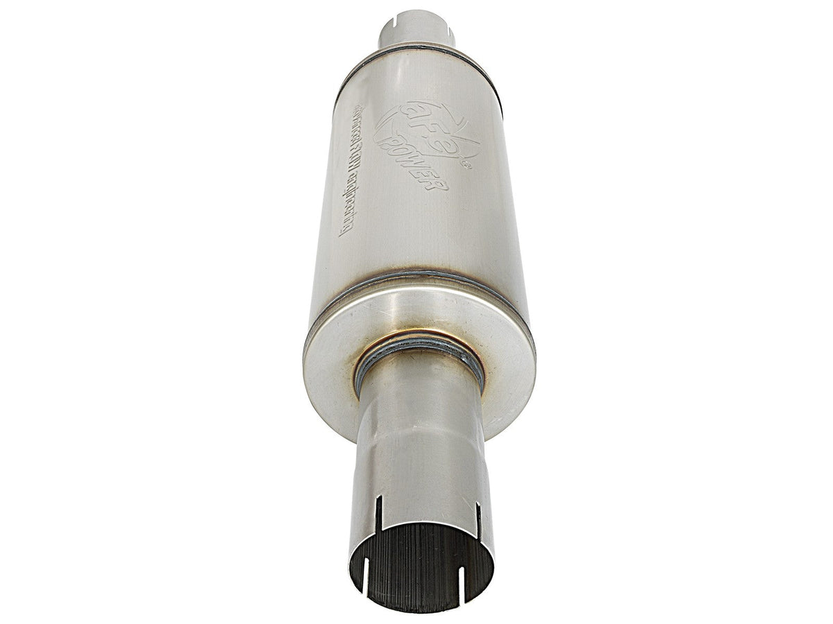 Atlas Aluminized Steel Muffler 3-1/2 Inch ID Center/Center x 7 Inch Dia. X 16 Inch L - Round Body aFe Power aFe Power
