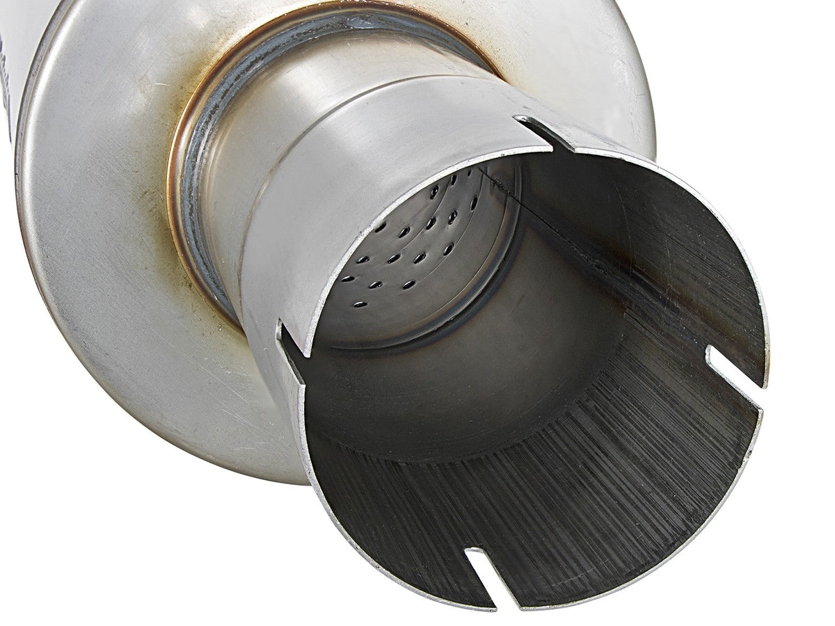 Atlas Aluminized Steel Muffler 3-1/2 Inch ID Center/Center x 7 Inch Dia. X 16 Inch L - Round Body aFe Power aFe Power