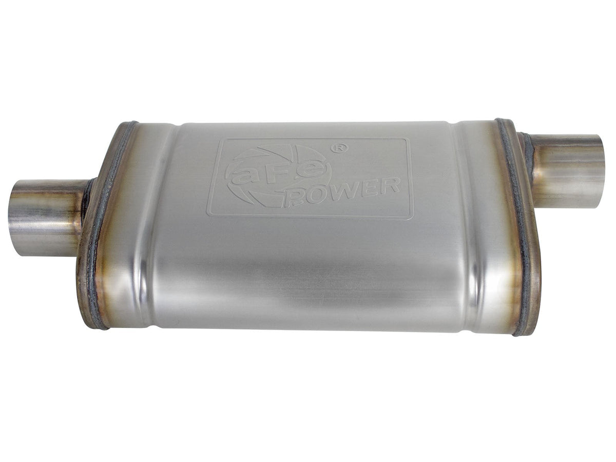 Mach Force-Xp 409 Stainless Steel Muffler 2-1/2 Inch ID Offset/Center x 9 Inch W x 4 Inch H x 14 Inch L - Oval Body aFe Power aFe Power
