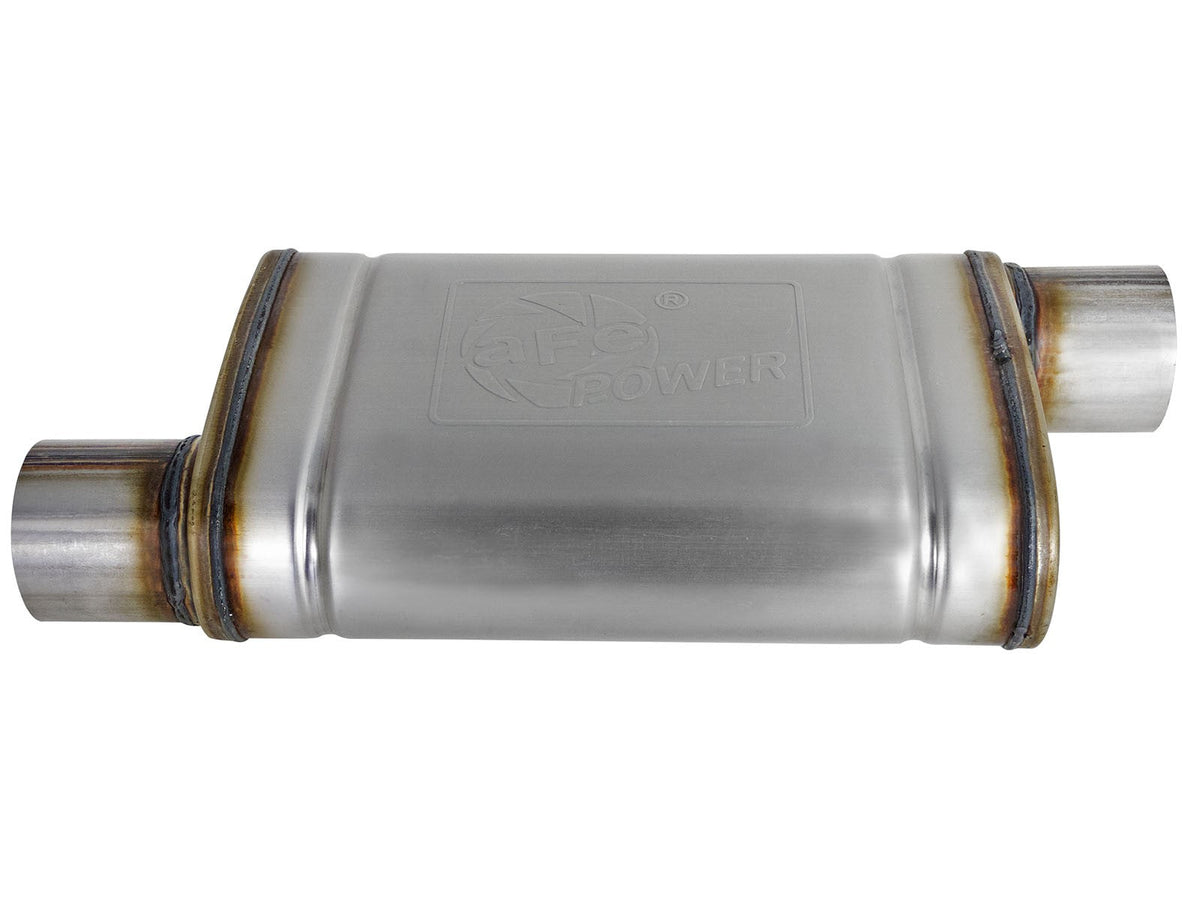 Mach Force-Xp 409 Stainless Steel Muffler 3 Inch ID Offset/Offset x 4 Inch H x 9 Inch W x 14 Inch L - Oval Body aFe Power aFe Power