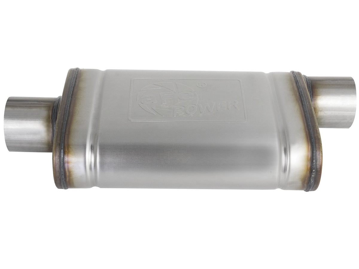 Mach Force-Xp 409 Stainless Steel Muffler 3 Inch ID Center/Offset x 4 Inch H x 9 Inch W x 14 Inch L - Oval Body aFe Power aFe Power