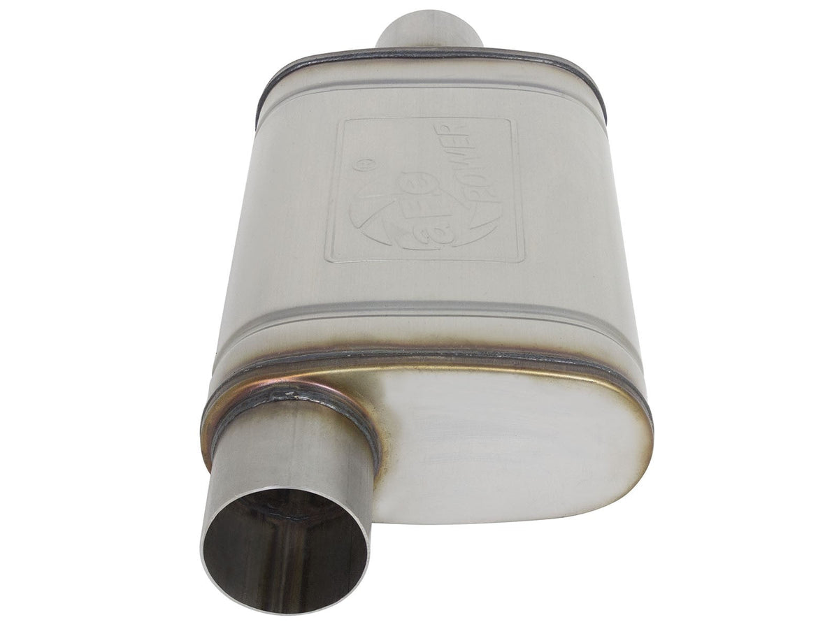 Mach Force-Xp 409 Stainless Steel Muffler 3 Inch ID Center/Offset x 4 Inch H x 9 Inch W x 14 Inch L - Oval Body aFe Power aFe Power
