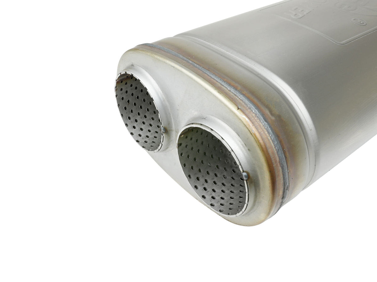 Mach Force-Xp 409 Stainless Steel Muffler 3 Inch Dual Inlet/Dual Outlet 5 Inch H x 8 Inch W x 18 Inch L aFe Power aFe Power