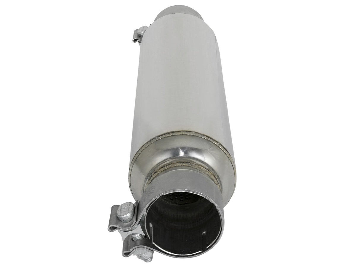 Mach Force-Xp 304 Stainless Steel Resonator 2-1/2 Inch Inlet/Outlet x 4 Inch Dia. x 15 Inch Body x 19 Inch Overall Length aFe Power aFe Power