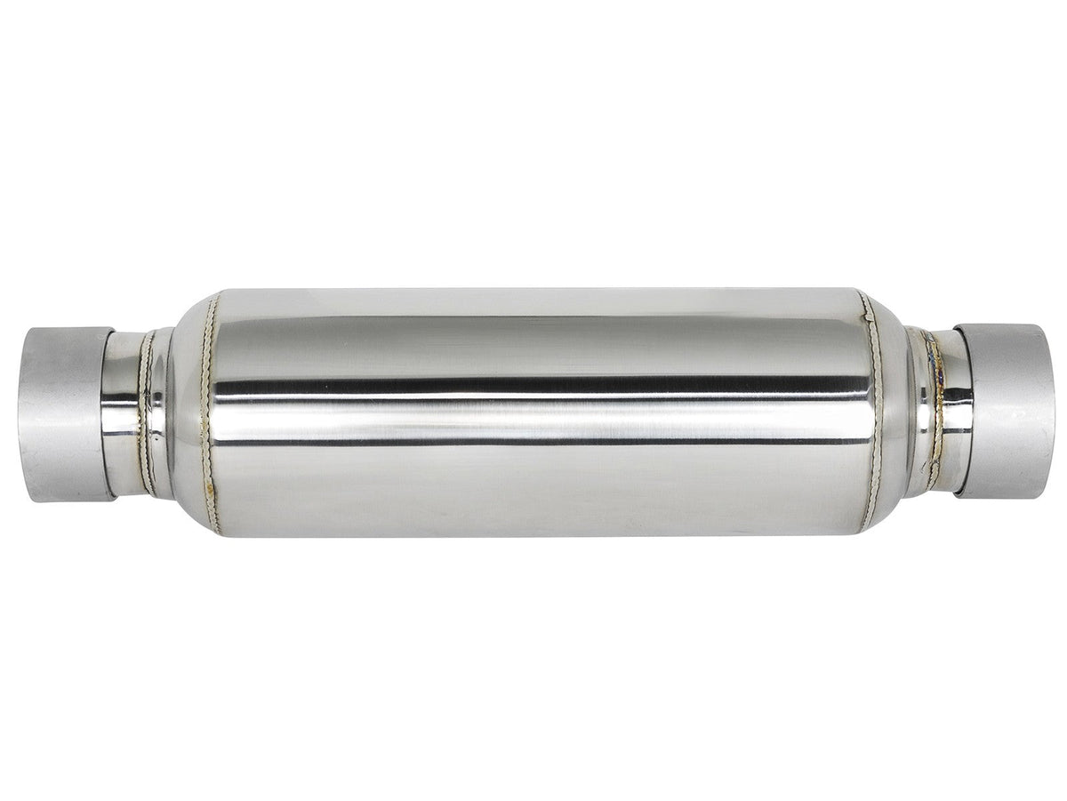 Mach Force-Xp 304 Stainless Steel Resonator 2-1/2 Inch Inlet/Outlet x 4 Inch Dia. x 12 Inch Body x 15 Inch Overall Length aFe Power aFe Power