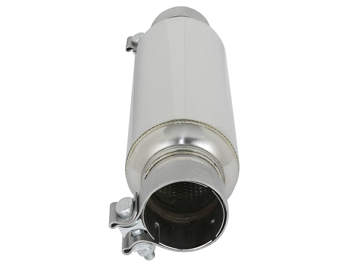 Mach Force-Xp 304 Stainless Steel Resonator 2-1/2 Inch Inlet/Outlet x 4 Inch Dia. x 12 Inch Body x 15 Inch Overall Length aFe Power aFe Power