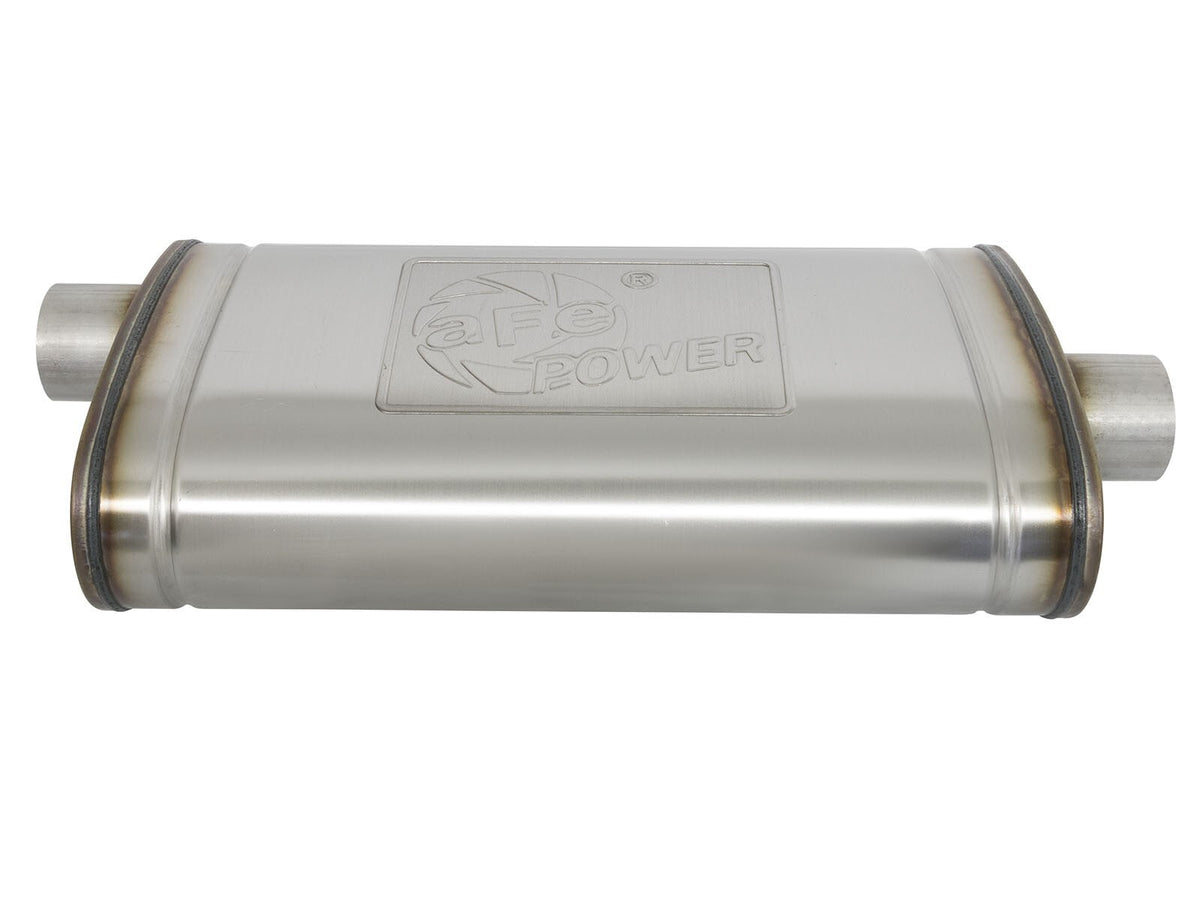 Mach Force-Xp 304 Stainless Steel Muffler 3 Inch Inlet (Center) / 3 Inch Outlet (Off-Center) x 22 Inch L x 11 Inch W x 5 Inch H aFe Power aFe Power