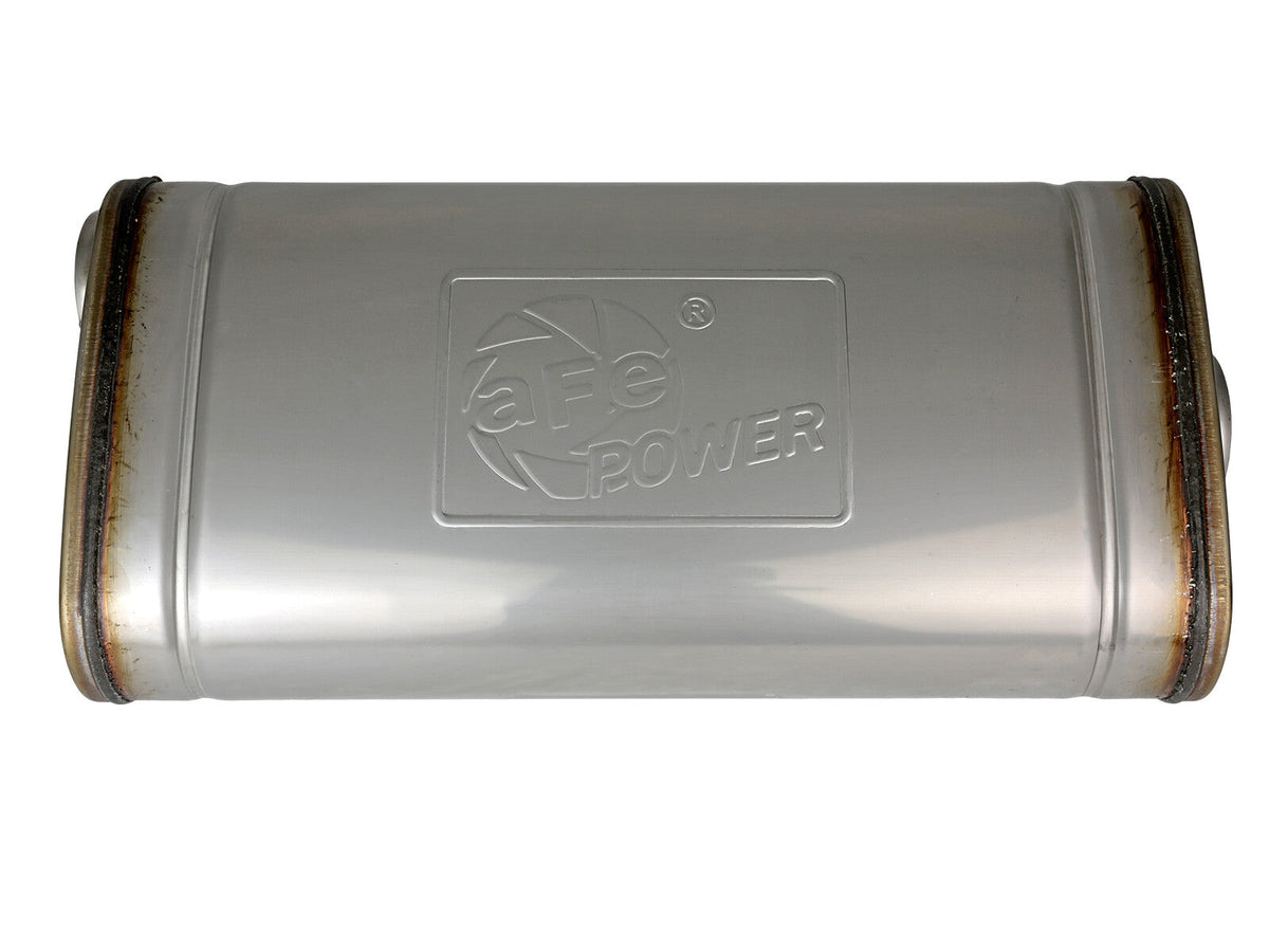 Mach Force-Xp 304 Stainless Steel Muffler 2-1/2 Inch ID Center/Offset x 9 Inch W x 4 Inch H x 18 Inch L - Oval Body aFe Power aFe Power