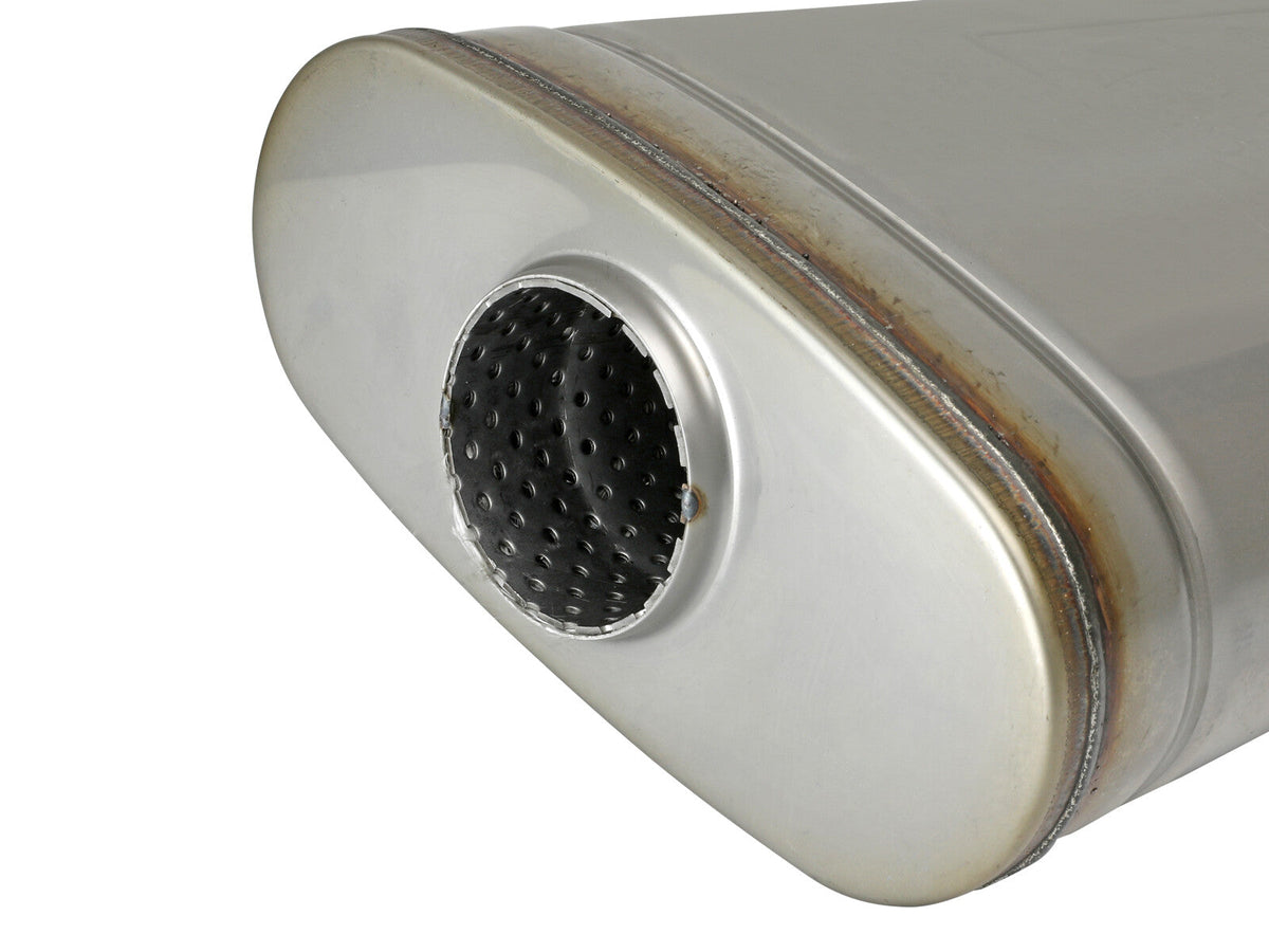 Mach Force-Xp 304 Stainless Steel Muffler 2-1/2 Inch ID Center/Offset x 9 Inch W x 4 Inch H x 18 Inch L - Oval Body aFe Power aFe Power