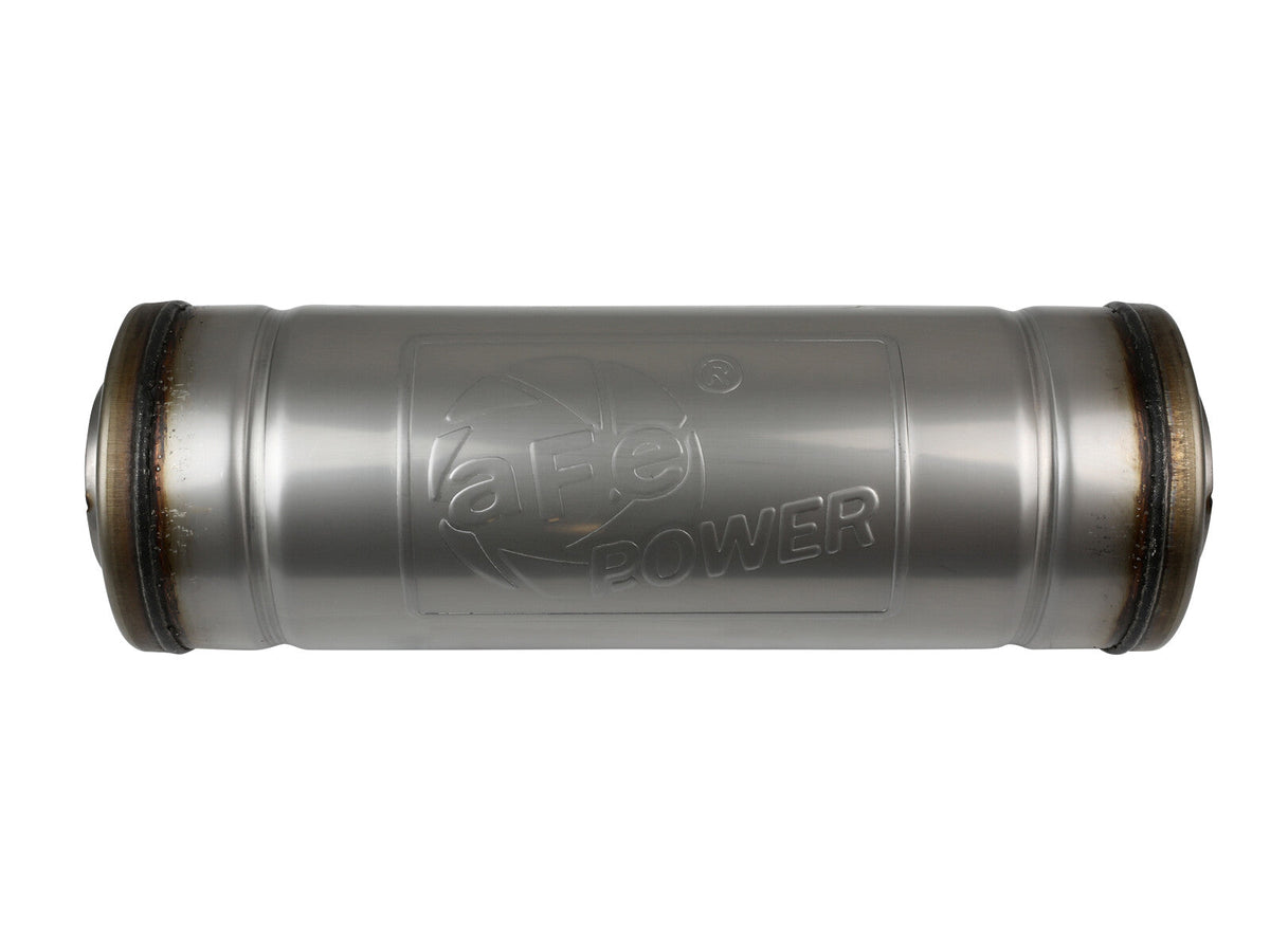 Mach Force-Xp 304 Stainless Steel Muffler 2-1/2 Inch ID Center/Center x 9 Inch Dia. x 14 Inch L - Round Body aFe Power aFe Power