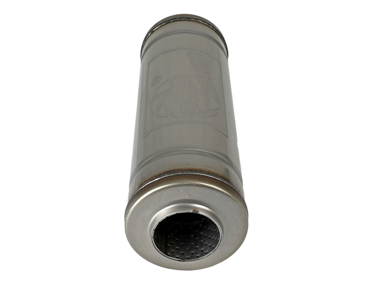 Mach Force-Xp 304 Stainless Steel Muffler 2-1/2 Inch ID Center/Center x 9 Inch Dia. x 14 Inch L - Round Body aFe Power aFe Power