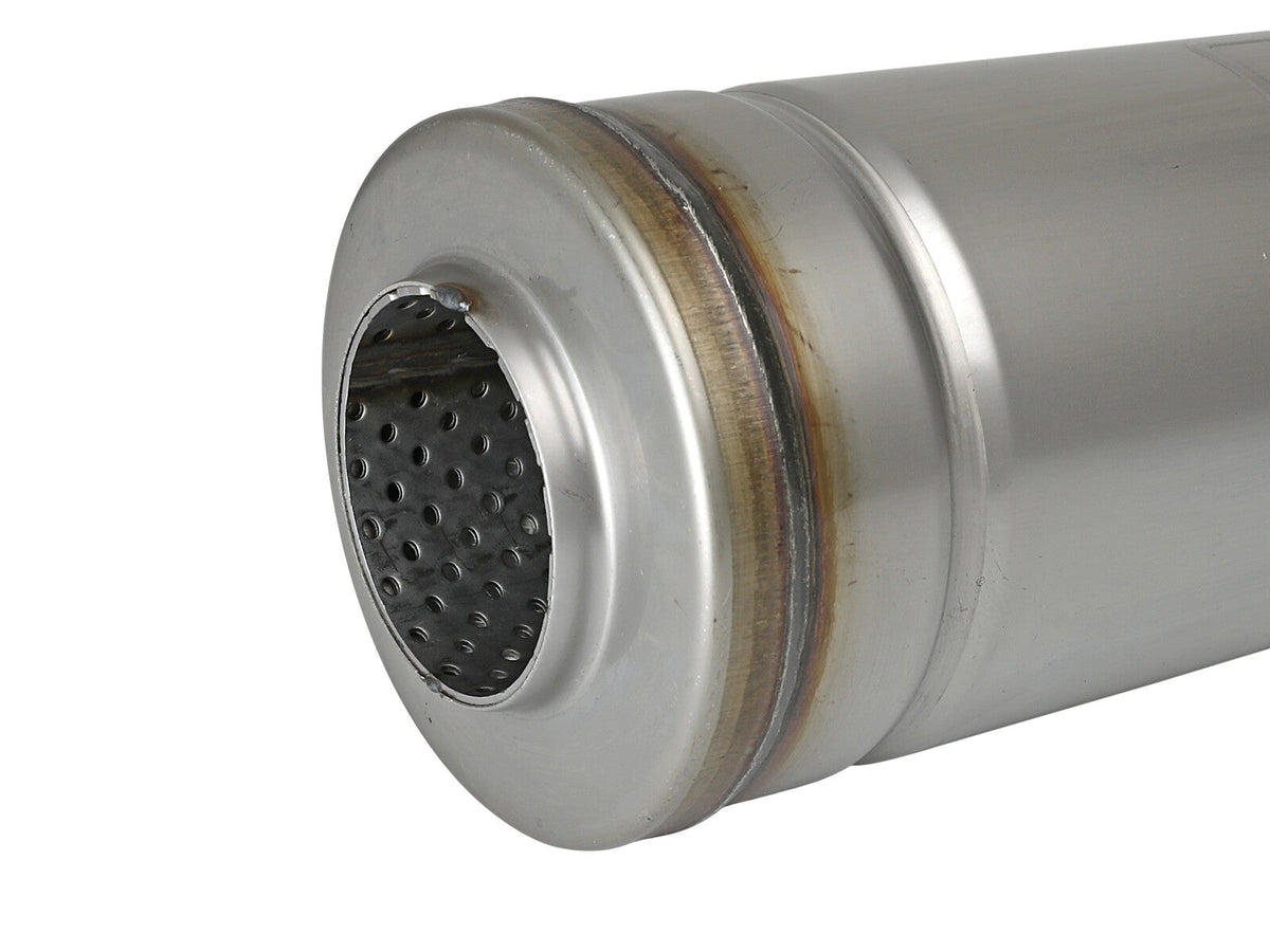 Mach Force-Xp 304 Stainless Steel Muffler 2-1/2 Inch ID Center/Center x 9 Inch Dia. x 14 Inch L - Round Body aFe Power aFe Power