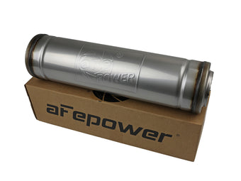 compare product Mach Force-Xp 304 Stainless Steel Muffler 3 Inch ID Center/Center x 5 Inch Dia. x 18 Inch L - Round Body aFe Power