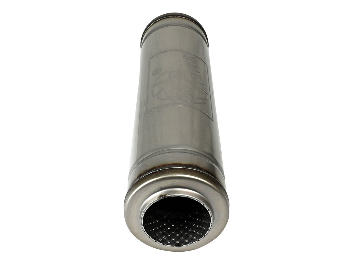 Mach Force-Xp 304 Stainless Steel Muffler 3 Inch ID Center/Center x 5 Inch Dia. x 18 Inch L - Round Body aFe Power aFe Power