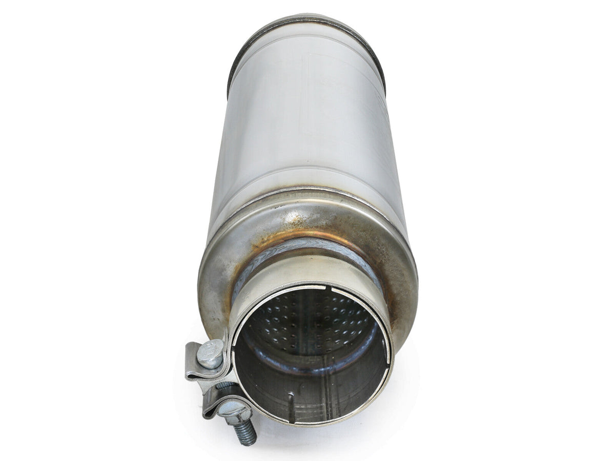 Mach Force-Xp 304 Stainless Steel Muffler 3 Inch ID Center/Center x 5 Inch Dia. x 19 Inch Overall Length - Round Body aFe Power aFe Power