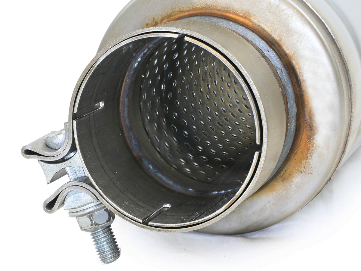 Mach Force-Xp 304 Stainless Steel Muffler 3 Inch ID Center/Center x 5 Inch Dia. x 19 Inch Overall Length - Round Body aFe Power aFe Power