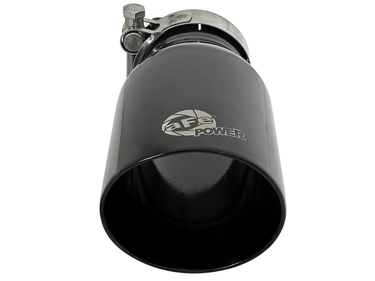 Mach Force-Xp 304 Stainless Steel Clamp-on Exhaust Tip Black 2-1/2 Inch Inlet x 3-1/2 Inch Outlet X 7 Inch L aFe Power aFe Power