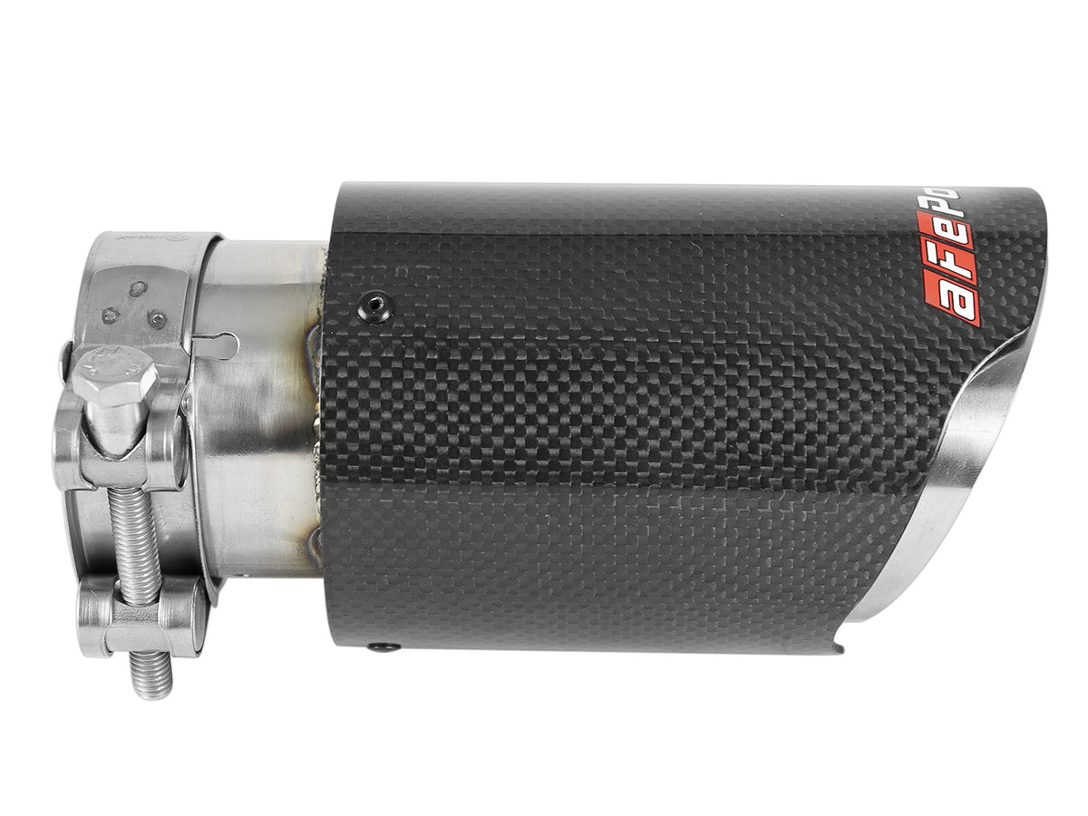 Mach Force-Xp 304 Stainless Steel Clamp-on Exhaust Tip Carbon Fiber 2-1/2 Inch Inlet x 3-1/2 Inch Outlet X 7 Inch L aFe Power aFe Power