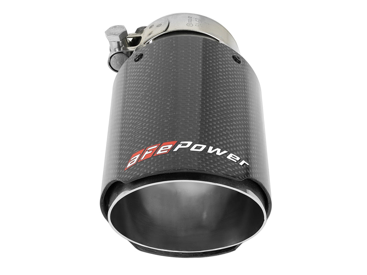 Mach Force-Xp 304 Stainless Steel Clamp-on Exhaust Tip Carbon Fiber 2-1/2 Inch Inlet x 3-1/2 Inch Outlet X 7 Inch L aFe Power aFe Power
