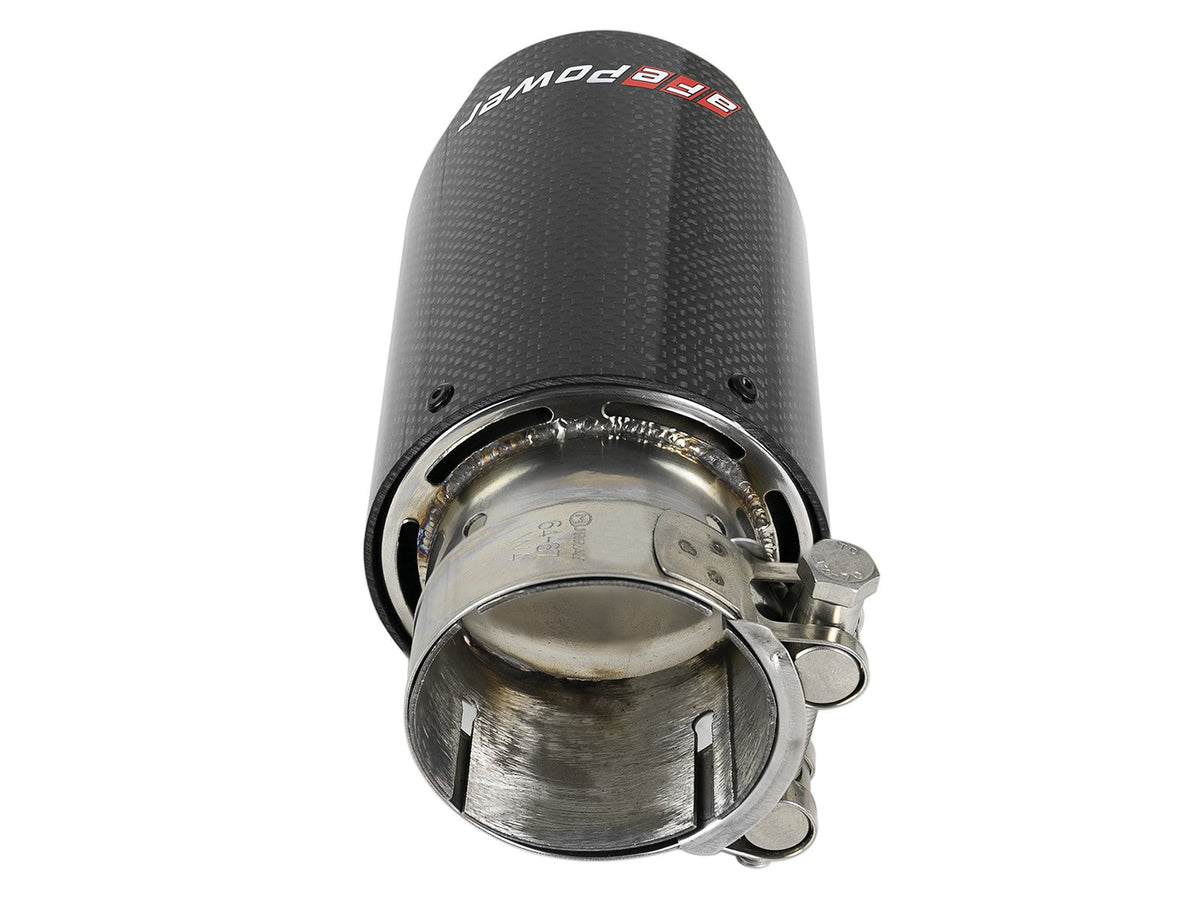 Mach Force-Xp 304 Stainless Steel Clamp-on Exhaust Tip Carbon Fiber 2-1/2 Inch Inlet x 3-1/2 Inch Outlet X 7 Inch L aFe Power aFe Power