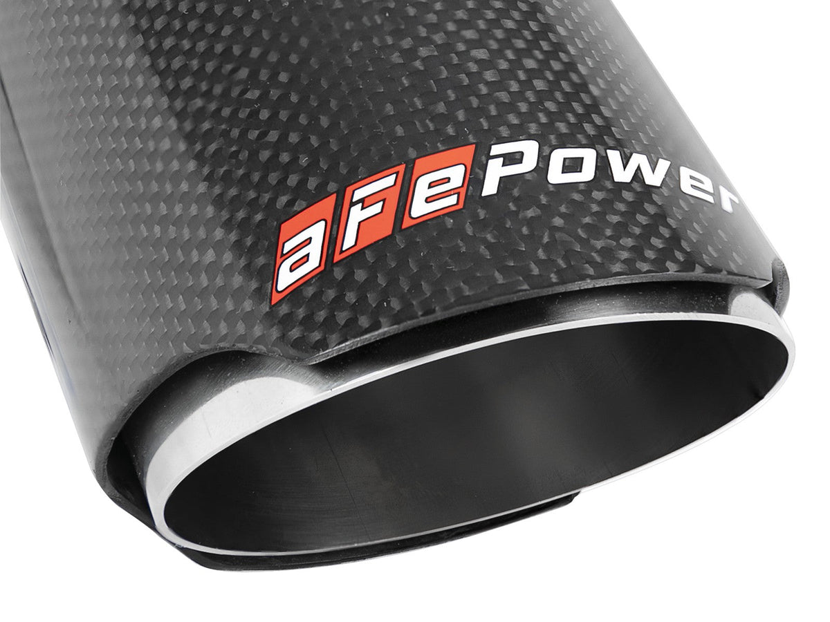 Mach Force-Xp 304 Stainless Steel Clamp-on Exhaust Tip Carbon Fiber 2-1/2 Inch Inlet x 3-1/2 Inch Outlet X 7 Inch L aFe Power aFe Power