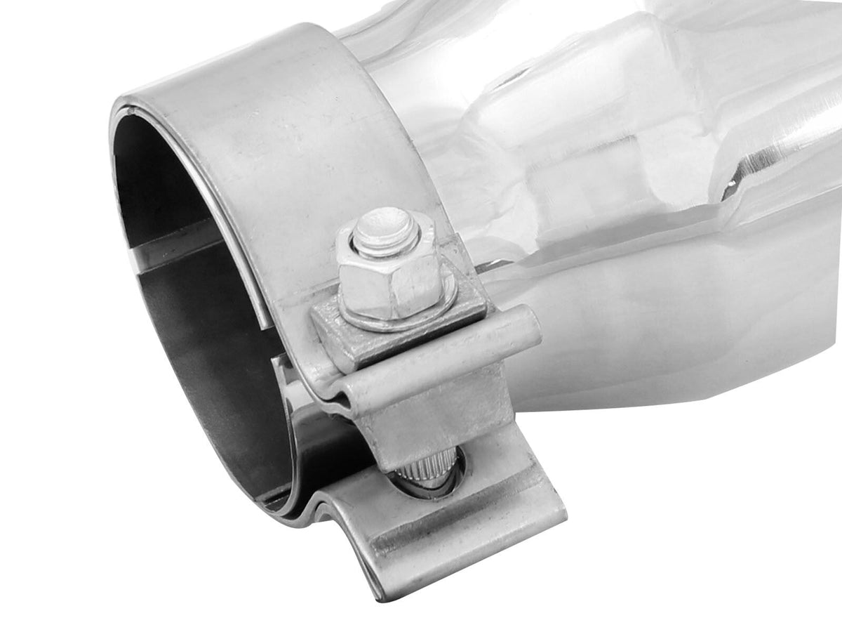 Mach Force-Xp 304 Stainless Steel Clamp-on Exhaust Tip Polished 2-1/2 Inch Inlet x 3-1/2 Inch Outlet x 6 Inch L aFe Power aFe Power