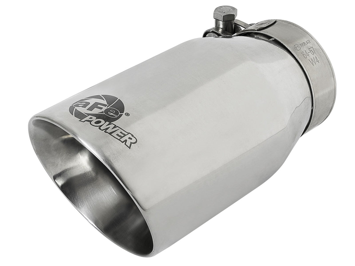 Mach Force-Xp 304 Stainless Steel Clamp-on Exhaust Tip Polished 2-1/2 Inch Inlet x 3-1/2 Inch Outlet X 7 Inch L aFe Power aFe Power