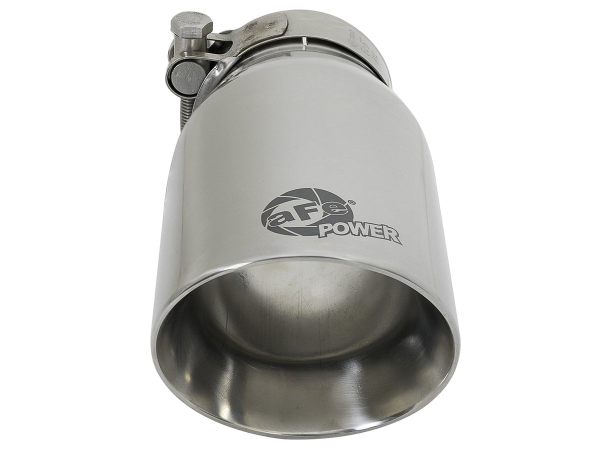 Mach Force-Xp 304 Stainless Steel Clamp-on Exhaust Tip Polished 2-1/2 Inch Inlet x 3-1/2 Inch Outlet X 7 Inch L aFe Power aFe Power