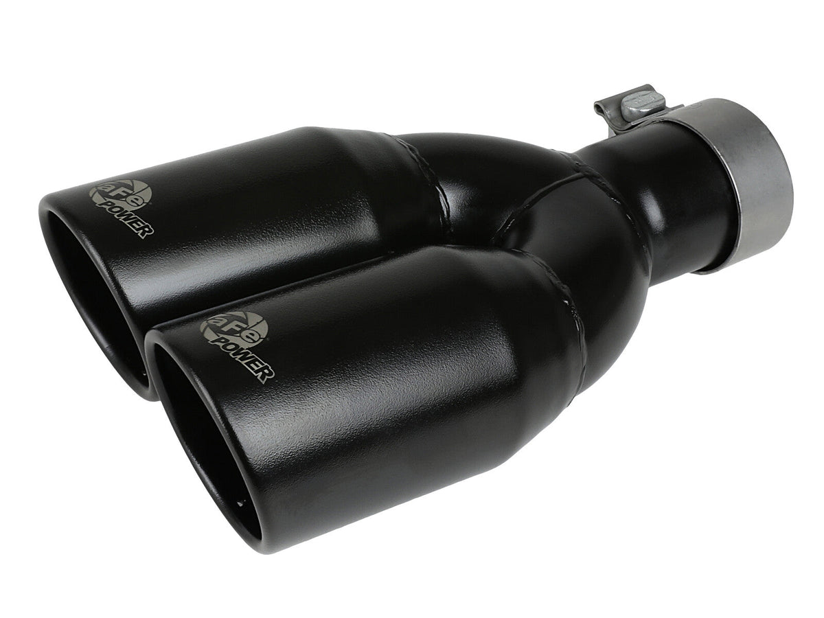 Mach Force-Xp 409 Stainless Steel Clamp-on Exhaust Tip Black 2-1/2 Inch Inlet x 3-1/2 Inch Outlet X 12 Inch L aFe Power aFe Power