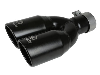 compare product Takeda 304 Stainless Steel Clamp-on Exhaust Tip Black 2-1/2 Inch Inlet x 3-1/2 Inch Outlet X 12 Inch L aFe Power