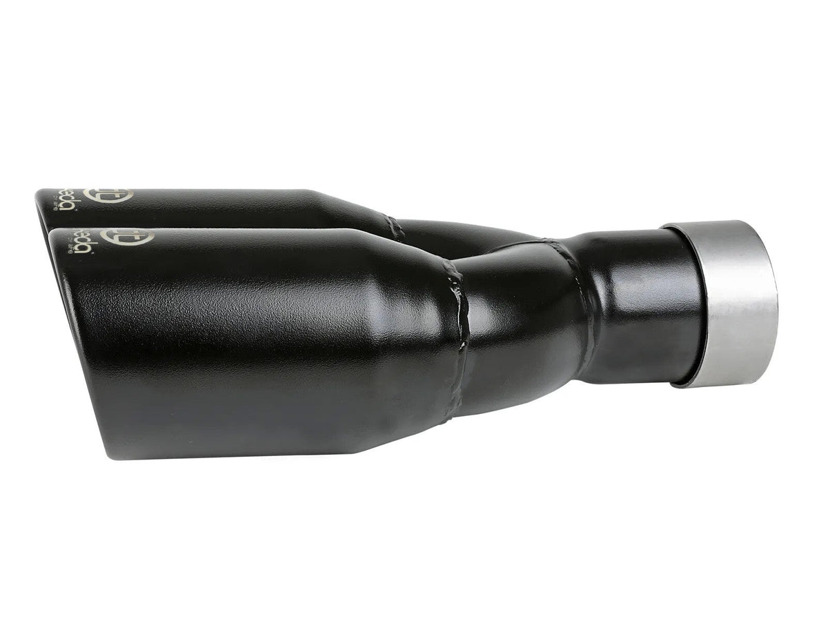 Takeda 304 Stainless Steel Clamp-on Exhaust Tip Black 2-1/2 Inch Inlet x 3-1/2 Inch Outlet X 12 Inch L aFe Power aFe Power