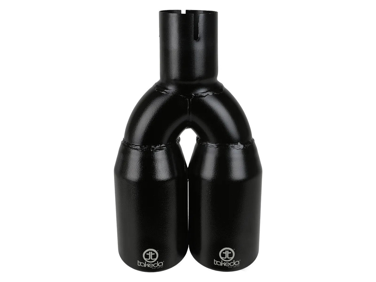 Takeda 304 Stainless Steel Clamp-on Exhaust Tip Black 2-1/2 Inch Inlet x 3-1/2 Inch Outlet X 12 Inch L aFe Power aFe Power