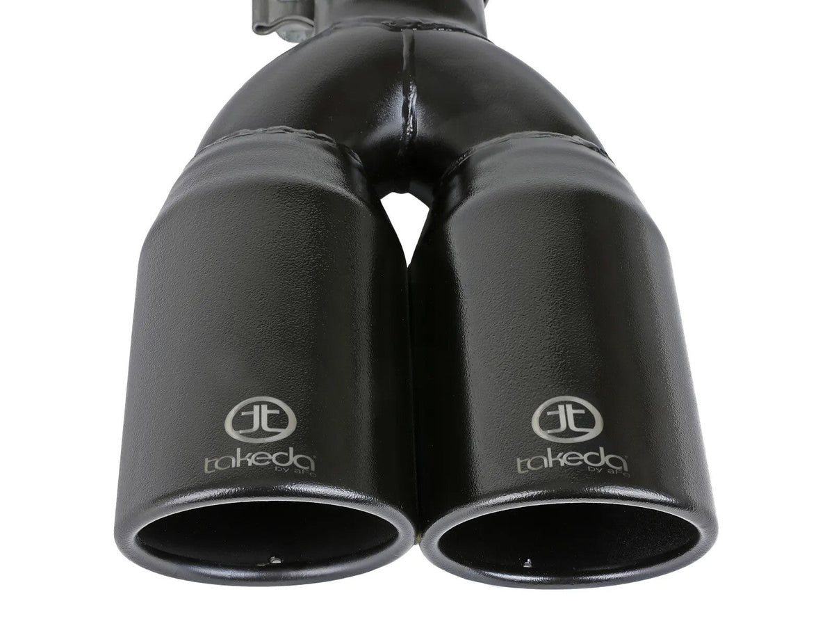 Takeda 304 Stainless Steel Clamp-on Exhaust Tip Black 2-1/2 Inch Inlet x 3-1/2 Inch Outlet X 12 Inch L aFe Power aFe Power