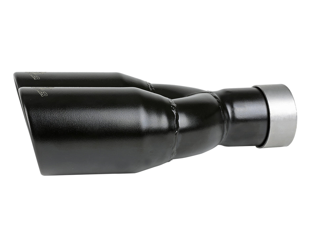 Mach Force-Xp 409 Stainless Steel Clamp-on Exhaust Tip Black 2-1/2 Inch Inlet x 3-1/2 Inch Outlet X 12 Inch L aFe Power aFe Power