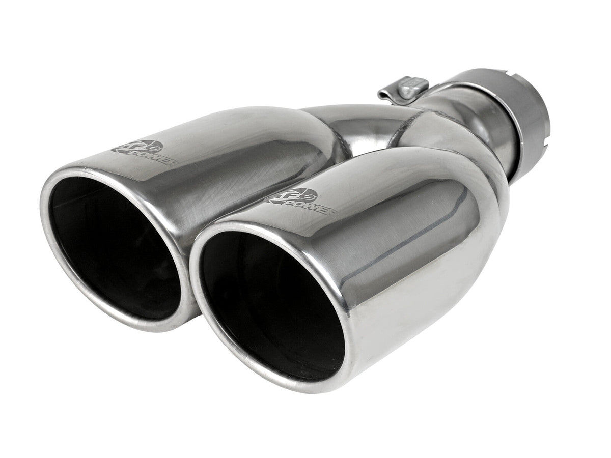 Mach Force-Xp 304 Stainless Steel Clamp-on Exhaust Tip Polished 2-1/2 Inch Inlet x 3-1/2 Inch Outlet X 12 Inch L aFe Power aFe Power