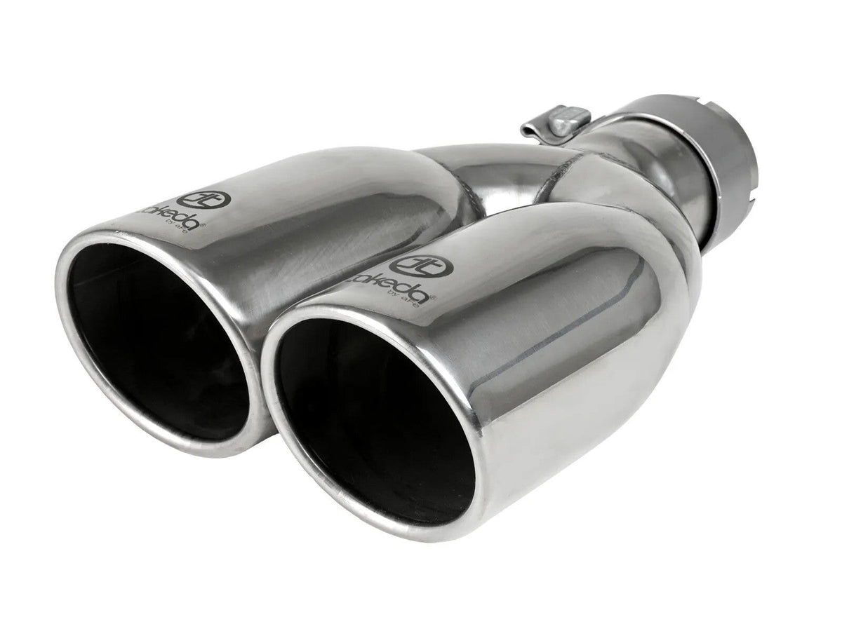 Takeda 304 Stainless Steel Clamp-on Exhaust Tip Polished 2-1/2 Inch Inlet x 3-1/2 Inch Outlet X 12 Inch L aFe Power aFe Power