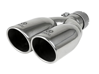 compare product Takeda 304 Stainless Steel Clamp-on Exhaust Tip Polished 2-1/2 Inch Inlet x 3-1/2 Inch Outlet X 12 Inch L aFe Power