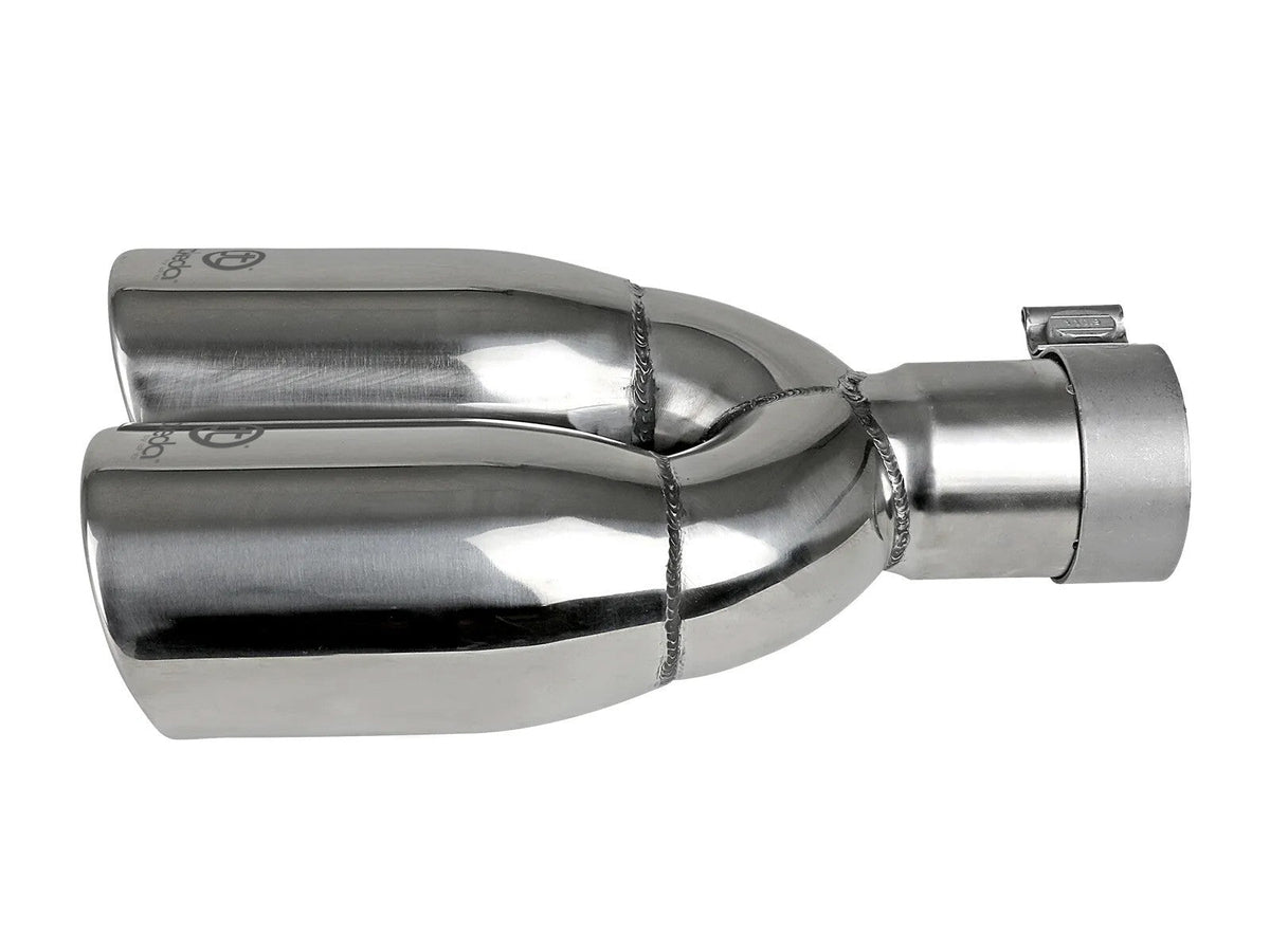 Takeda 304 Stainless Steel Clamp-on Exhaust Tip Polished 2-1/2 Inch Inlet x 3-1/2 Inch Outlet X 12 Inch L aFe Power aFe Power