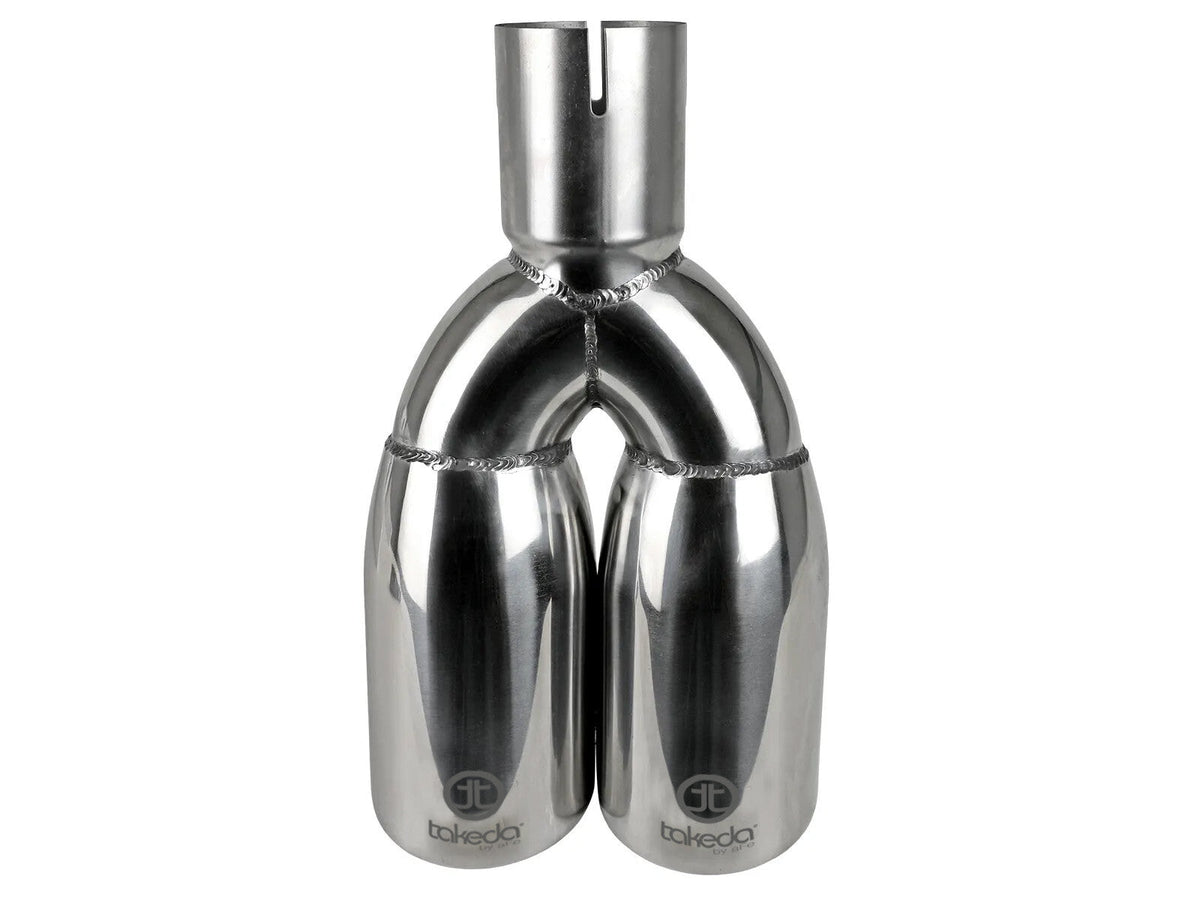 Takeda 304 Stainless Steel Clamp-on Exhaust Tip Polished 2-1/2 Inch Inlet x 3-1/2 Inch Outlet X 12 Inch L aFe Power aFe Power