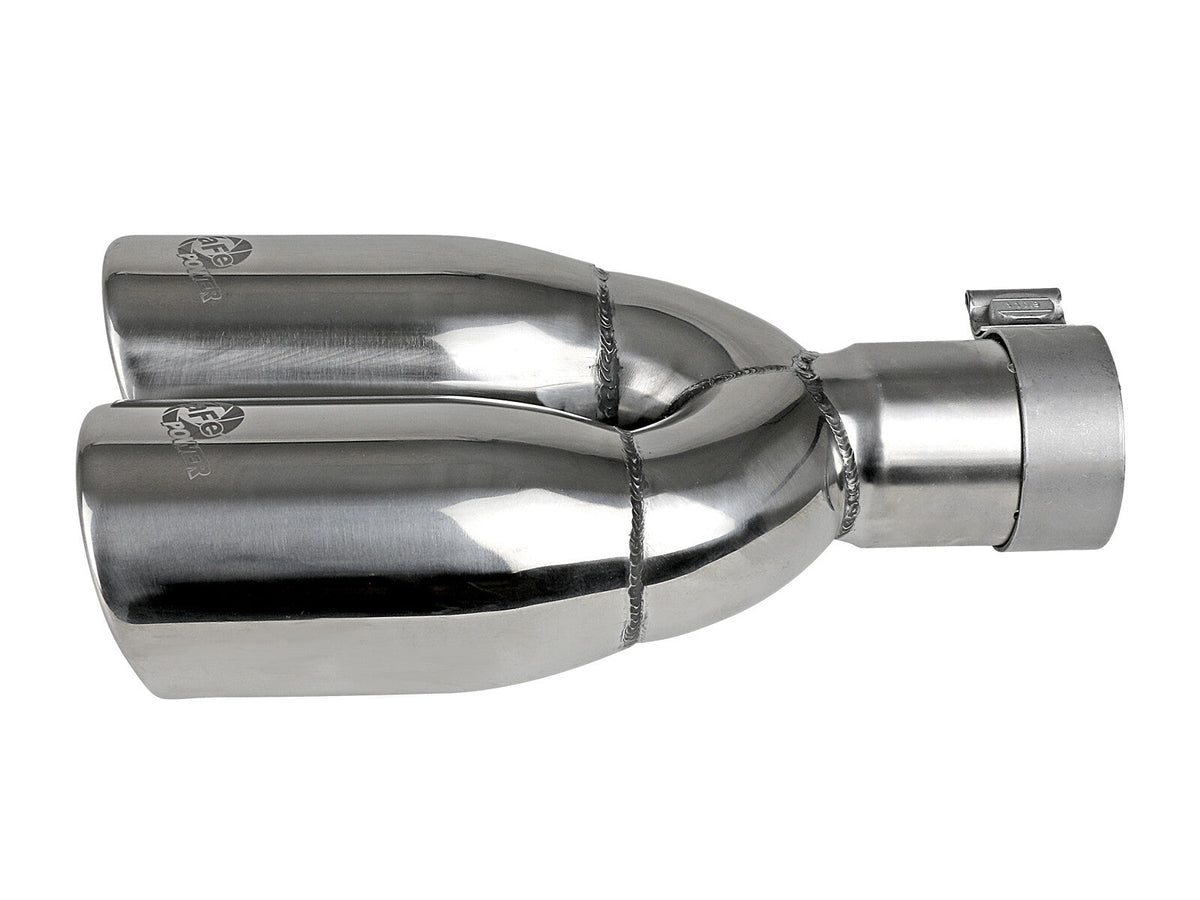Mach Force-Xp 304 Stainless Steel Clamp-on Exhaust Tip Polished 2-1/2 Inch Inlet x 3-1/2 Inch Outlet X 12 Inch L aFe Power aFe Power