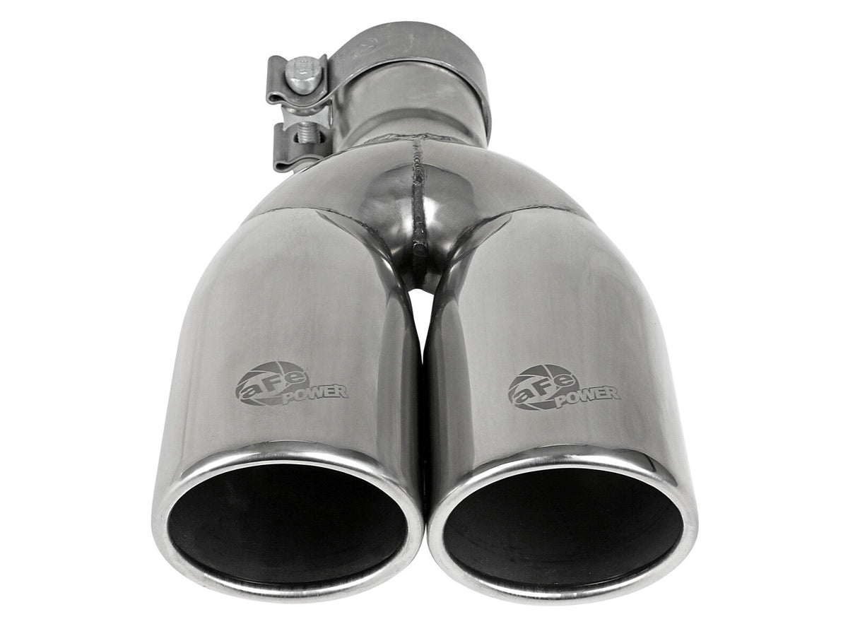 Mach Force-Xp 304 Stainless Steel Clamp-on Exhaust Tip Polished 2-1/2 Inch Inlet x 3-1/2 Inch Outlet X 12 Inch L aFe Power aFe Power