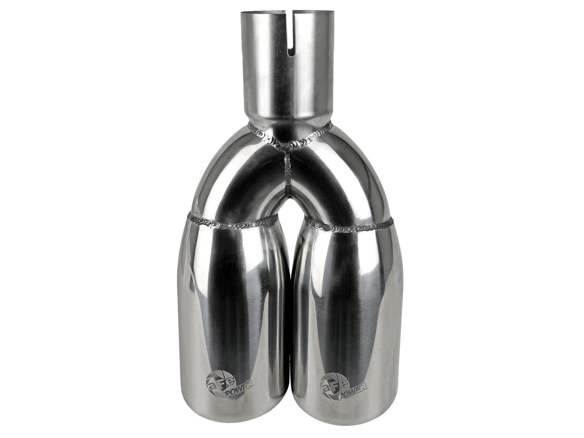 Mach Force-Xp 304 Stainless Steel Clamp-on Exhaust Tip Polished 2-1/2 Inch Inlet x 3-1/2 Inch Outlet X 12 Inch L aFe Power aFe Power