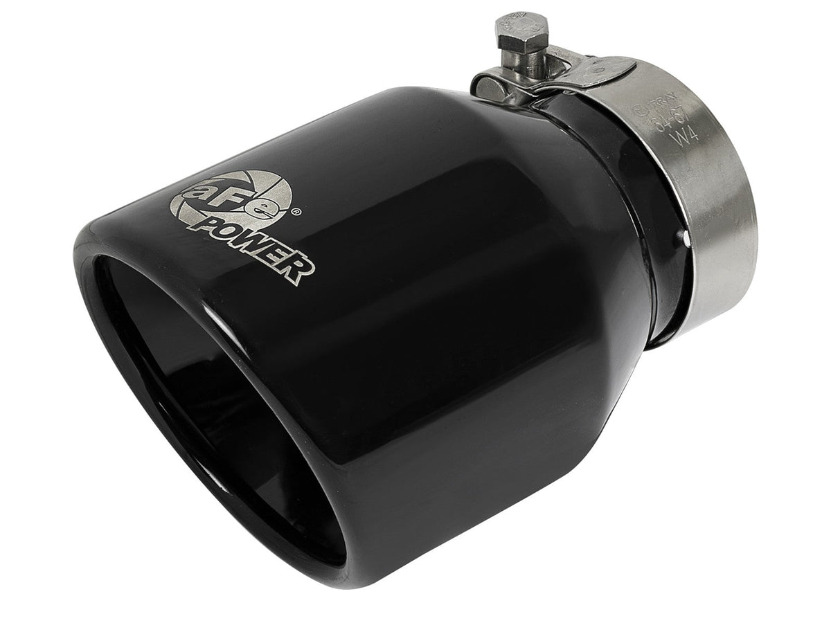Mach Force-Xp 409 Stainless Steel Clamp-on Exhaust Tip Black 2-1/2 Inch Inlet x 4 Inch Outlet x 6 Inch L aFe Power aFe Power
