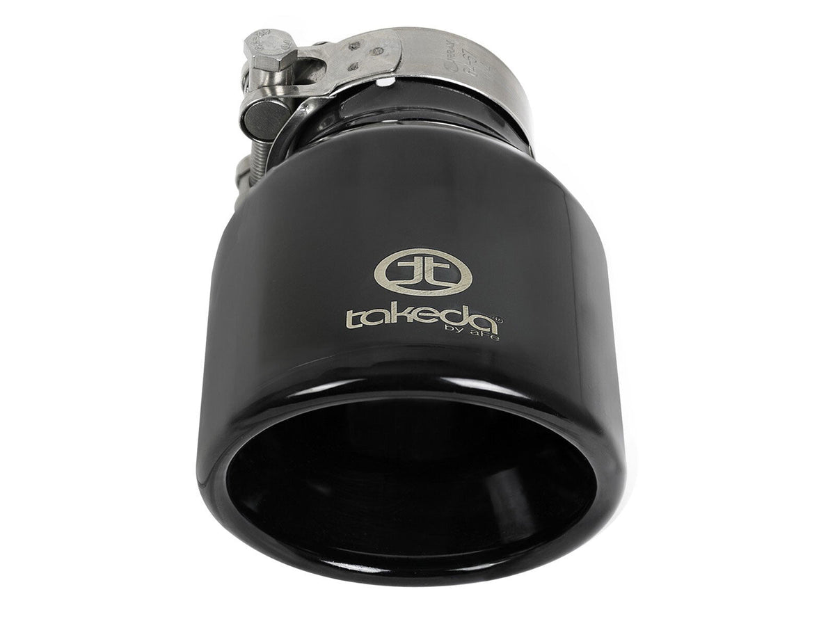 Takeda 304 Stainless Steel Clamp-on Exhaust Tip Black 2-1/2 Inch Inlet x 4 Inch Outlet x 6 Inch L aFe Power aFe Power