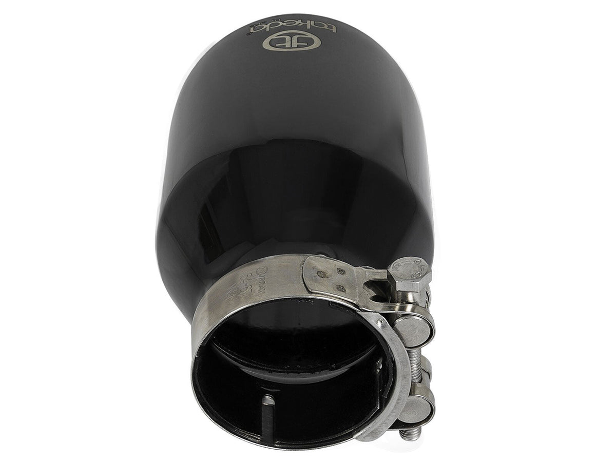 Takeda 304 Stainless Steel Clamp-on Exhaust Tip Black 2-1/2 Inch Inlet x 4 Inch Outlet x 6 Inch L aFe Power aFe Power