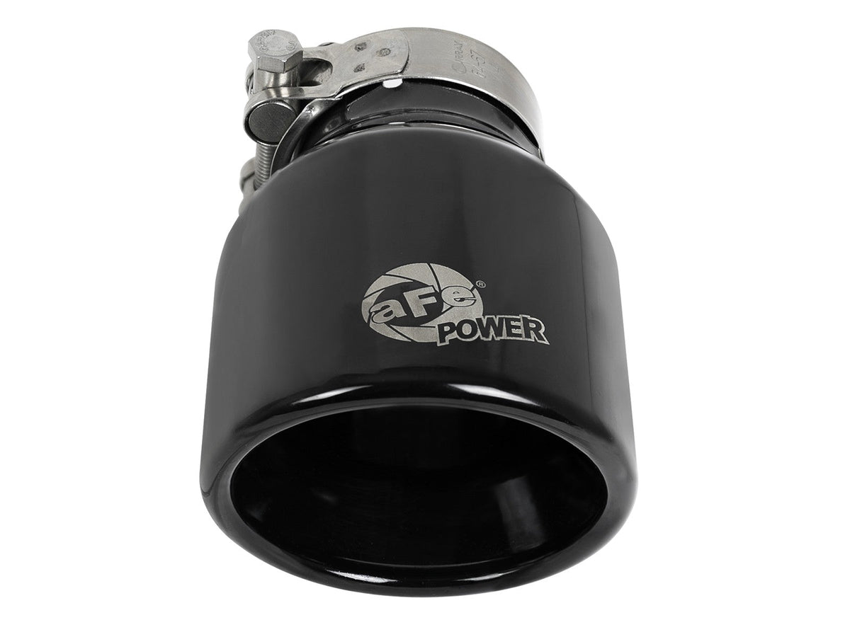 Mach Force-Xp 409 Stainless Steel Clamp-on Exhaust Tip Black 2-1/2 Inch Inlet x 4 Inch Outlet x 6 Inch L aFe Power aFe Power